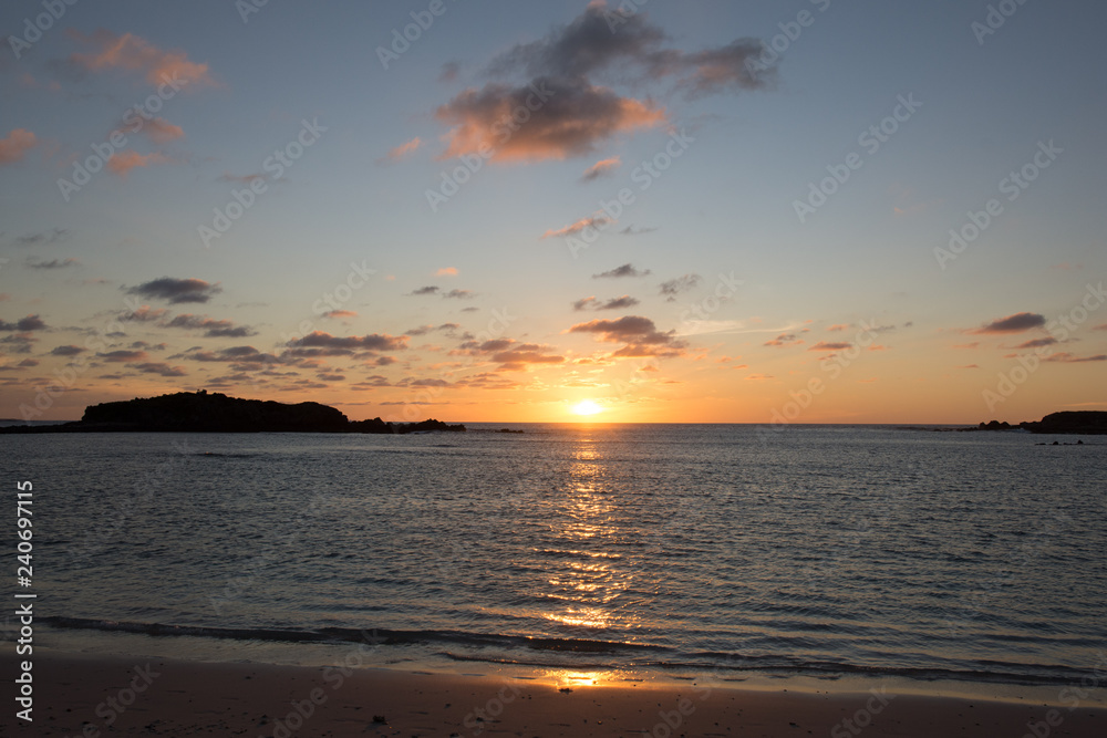 Fototapeta premium Golden sunset over Punta de Mita, Mexico