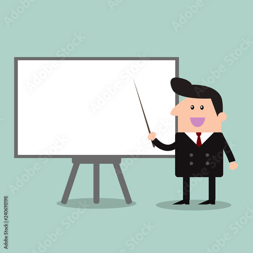 Businessman Pointing To A Whiteboard