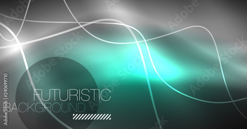 Neon lines wave background. Abstract composition