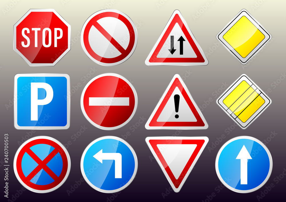 realistic metal road signs realistic metal road signs