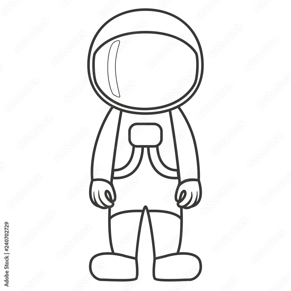 Standing astronaut. Vector illustration