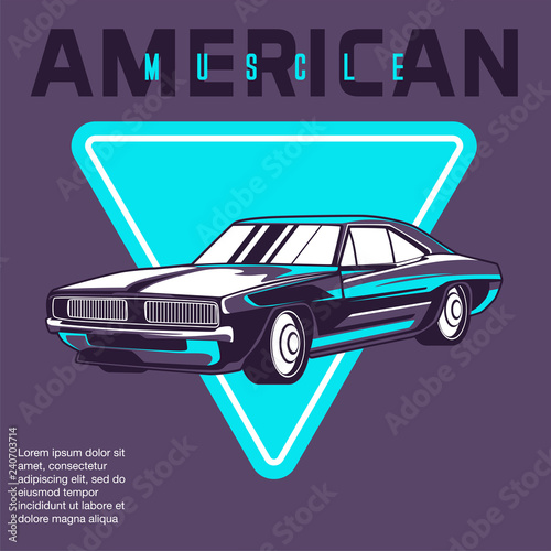 vintage car, hot rod garage, hotrods car,old school car - Vector 