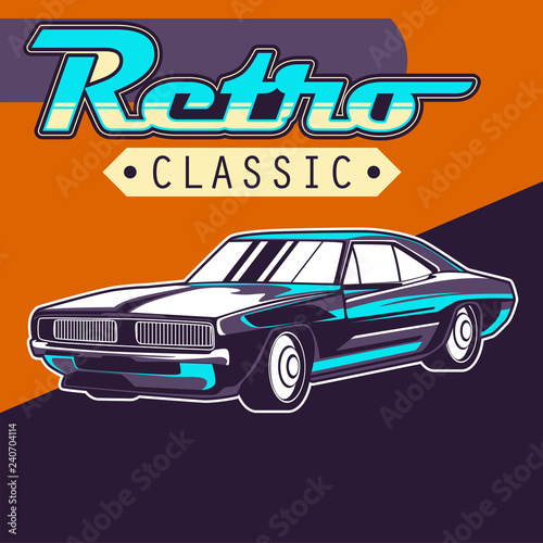 American muscle cars label  vector muscle car icon - Vector 