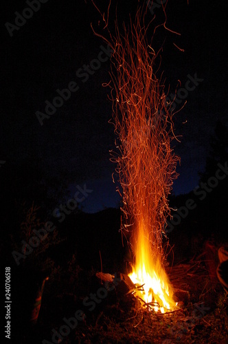 Fire in night.