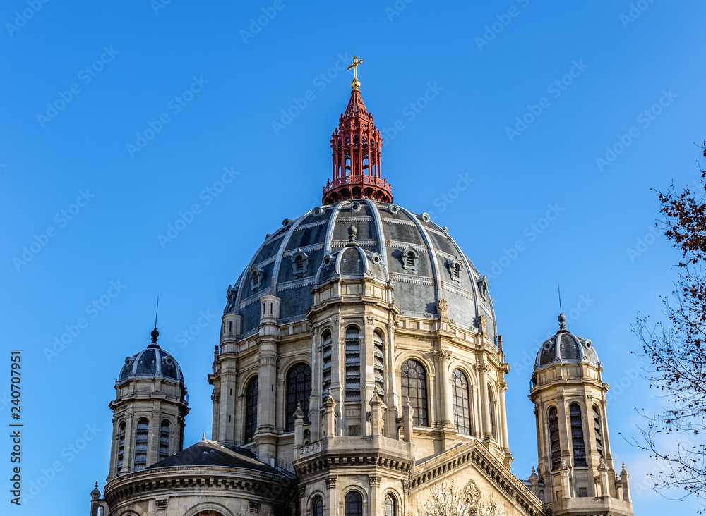 Dome of the church of Saint Augustin - Paris, France. It is a Catholic church located at 46 boulevard Malesherbes in the 8th arrondissement of Paris.