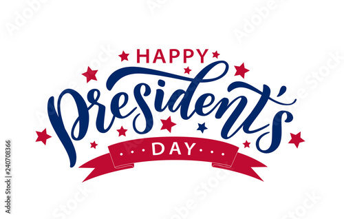 Wallpaper Mural Happy Presidents Day with stars and ribbon