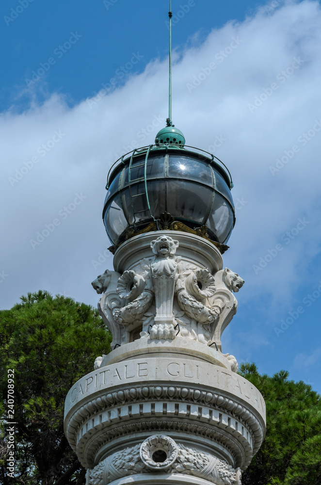 Antique lighthouse in Rome, Italy