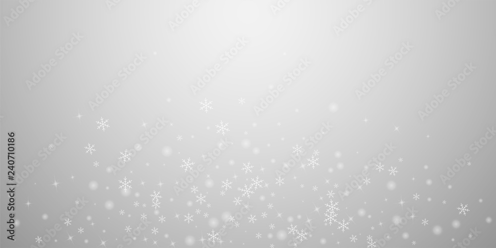 Sparse glowing snow Christmas background. Subtle f