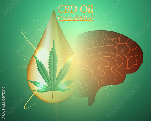 Effects of marijuana,cannabis on the brain.vector
