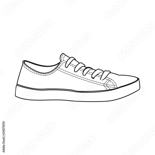 Vector illustration of shoe and footwear icon. Collection of shoe and foot vector icon for stock.