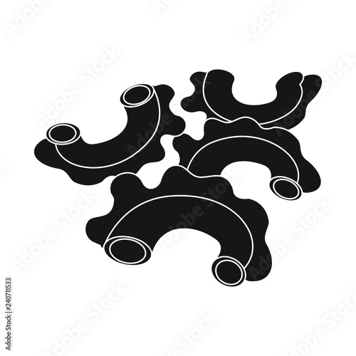 Isolated object of pasta and carbohydrate sign. Set of pasta and macaroni vector icon for stock.