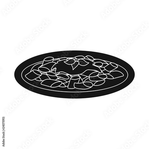 Isolated object of pasta and carbohydrate icon. Set of pasta and macaroni vector icon for stock.