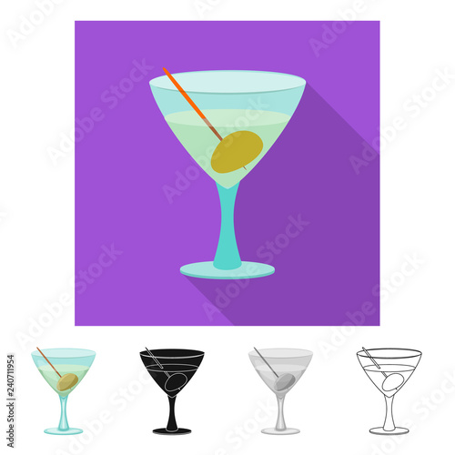 Vector design of drink and bar symbol. Set of drink and party vector icon for stock.