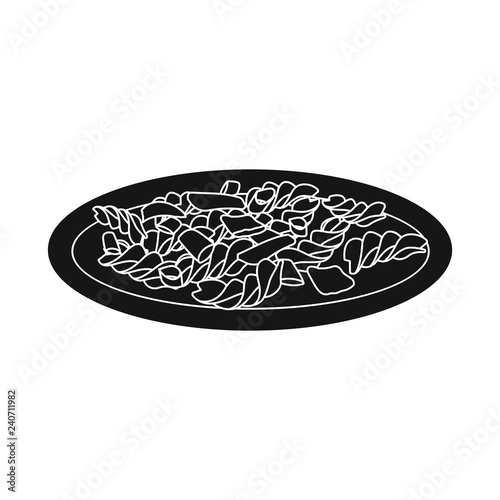 Isolated object of pasta and carbohydrate icon. Set of pasta and macaroni vector icon for stock.