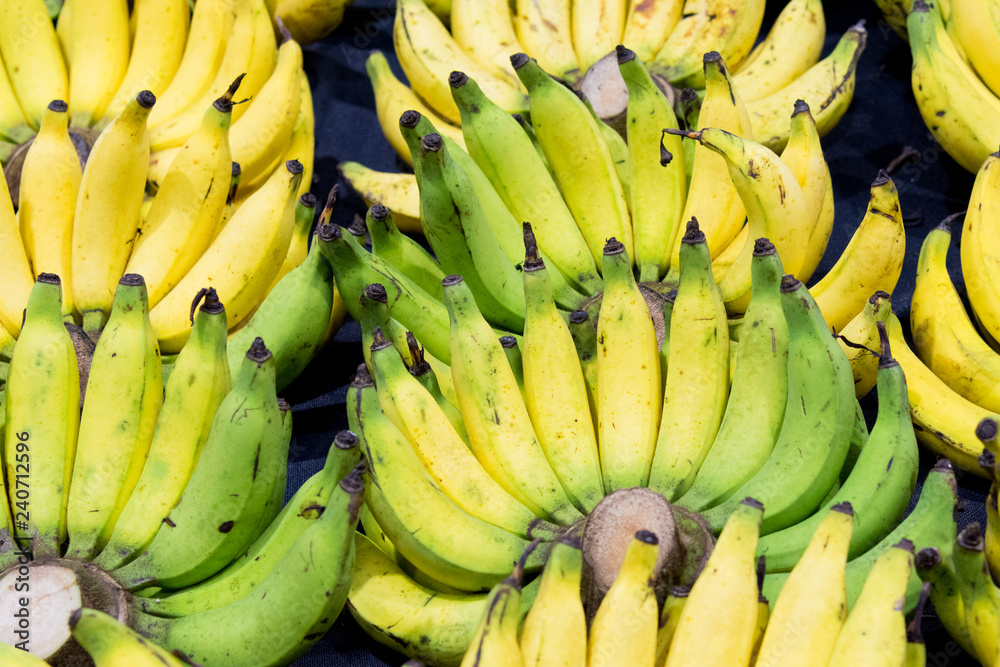 Banana bunch group in the market Banana bunch group in the market