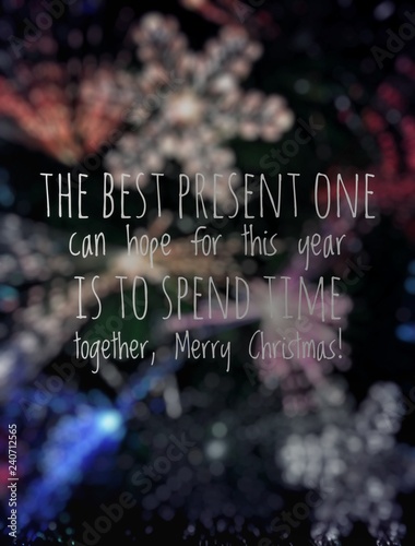 Text label with blurred background, Merry Christmas  photo