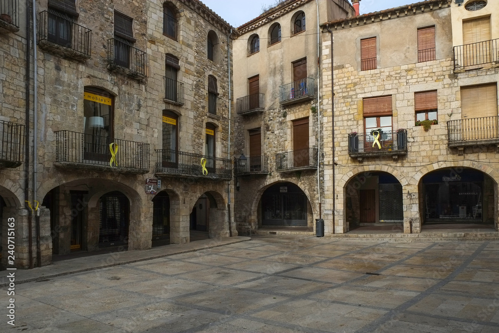 A square in the center of Besalu, Catalonia