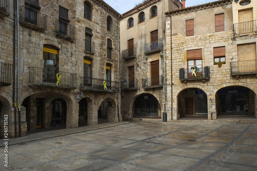 A square in the center of Besalu  Catalonia