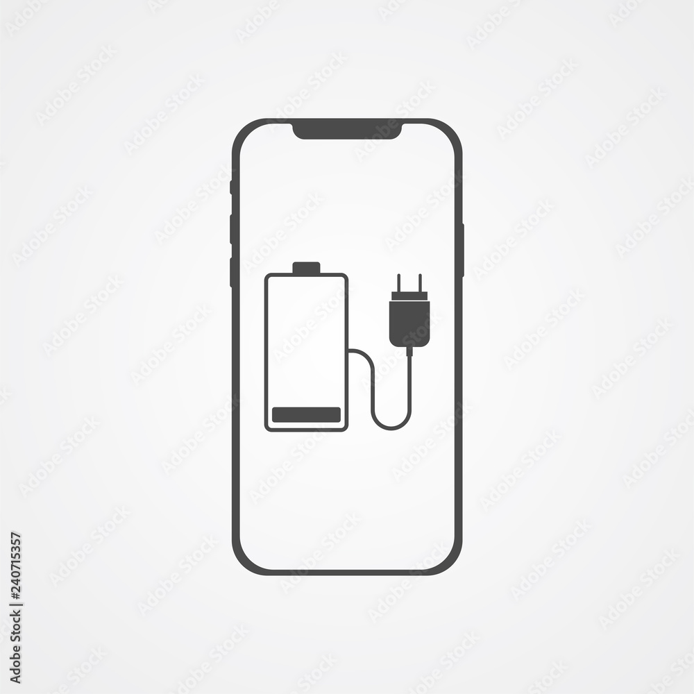 Charging phone vector icon sign symbol Charging phone vector icon sign symbol