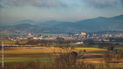 Beautiful view of the danube valley viewn from Winzer observatory Bavaria-Germany photo