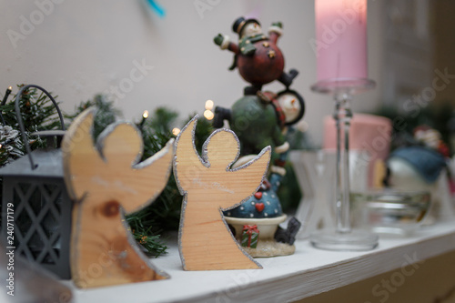 christmas wooden decorations angels