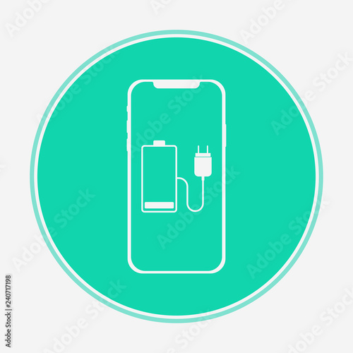 Charging phone vector icon sign symbol