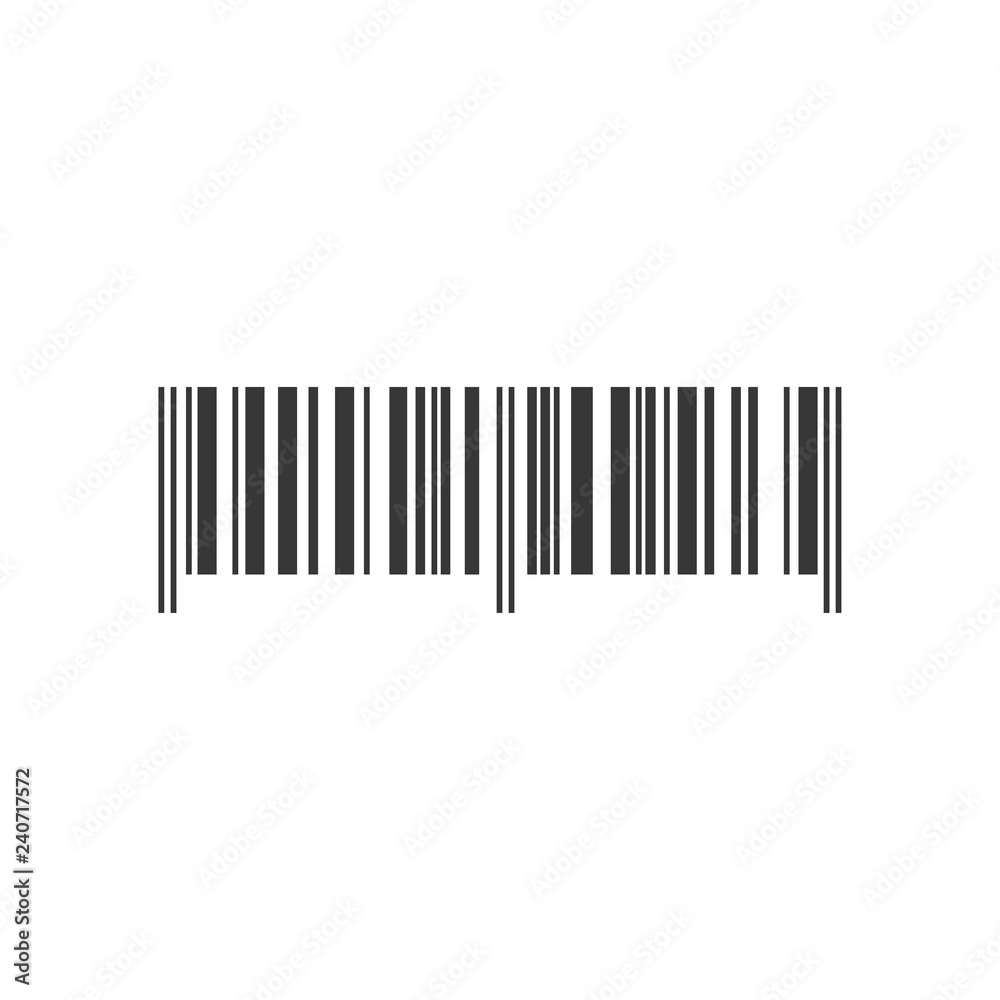 Barcode icon. A modern simple barcode. Internet concept of market trading. Cartoon clipart. Vector illustration.