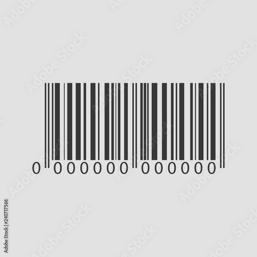 Barcode icon. A modern simple barcode. Internet concept of market trading. Cartoon clipart. Vector illustration.