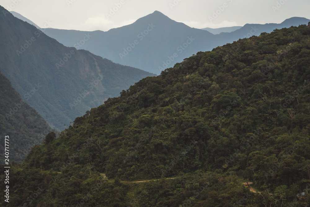 View of the Yungas Road or Death Road