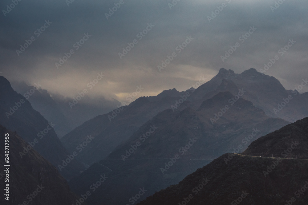 Atmospheric view from the Yungas Road, Bolivia