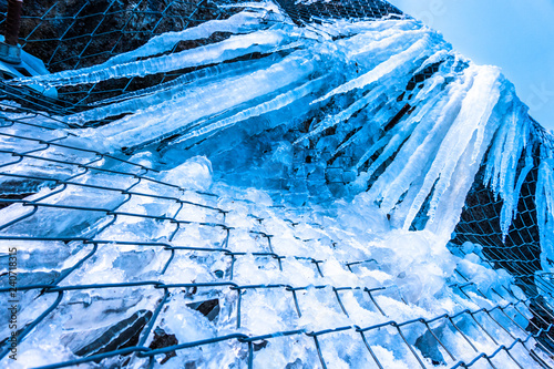 ice at a wire mesh photo