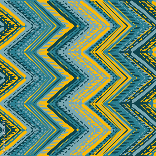 Abstract Ikat and boho style handcraft fabric pattern. Traditional Ethnic design for clothing and textile background, carpet or wallpaper