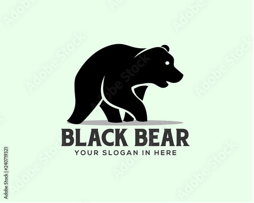 walking wild bear logo design inspiration