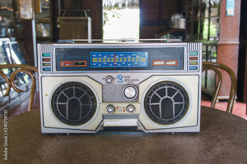 Retro radio Cassette Player in the antique shop