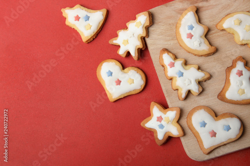 Christmas cookies with white glaze