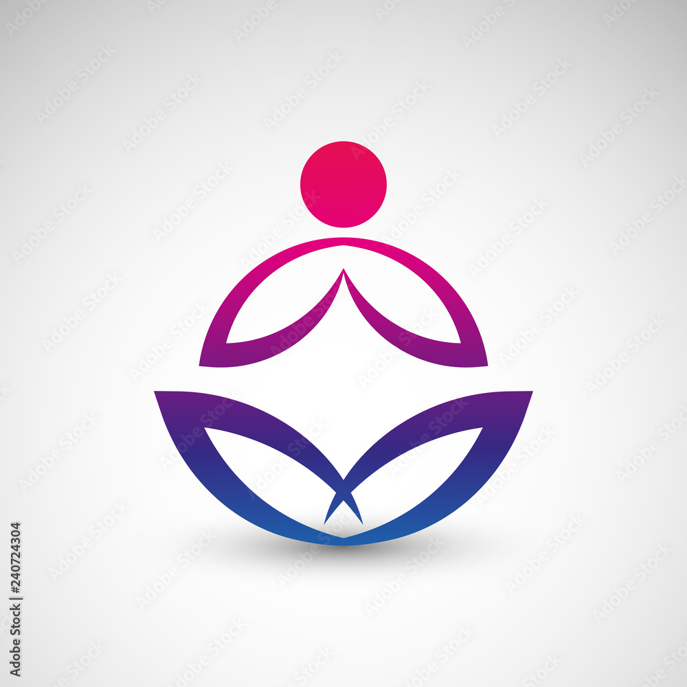 Naklejka premium joga logo wektor