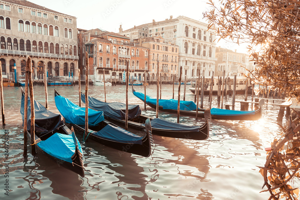 water street with Gondola in Venice, ITALY
