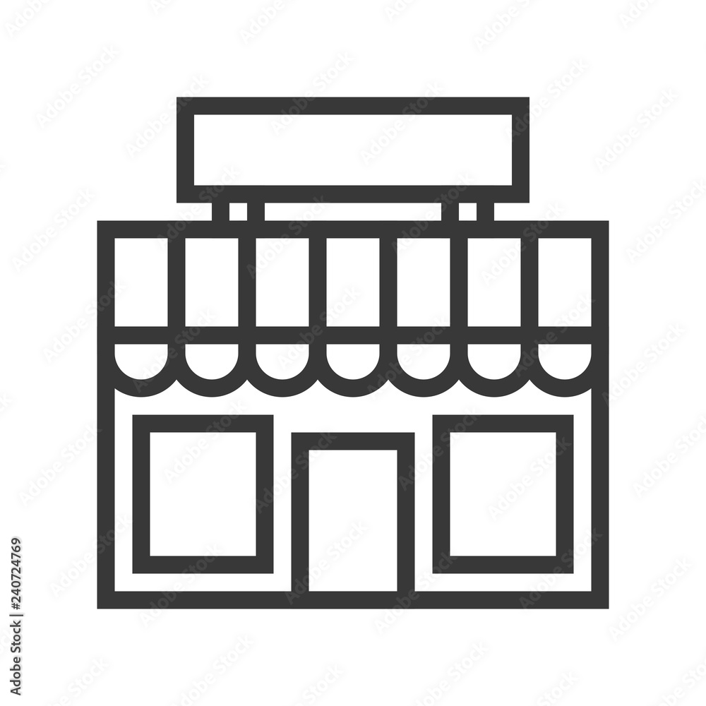 Store vector, Online shopping line style icon editable outline Store vector, Online shopping line style icon editable outline