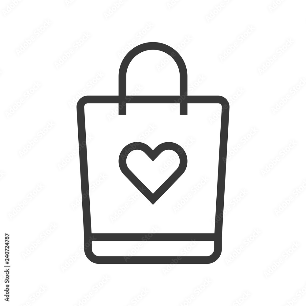 Shopping bag vector, Online shopping line style icon editable outline Shopping bag vector, Online shopping line style icon editable outline