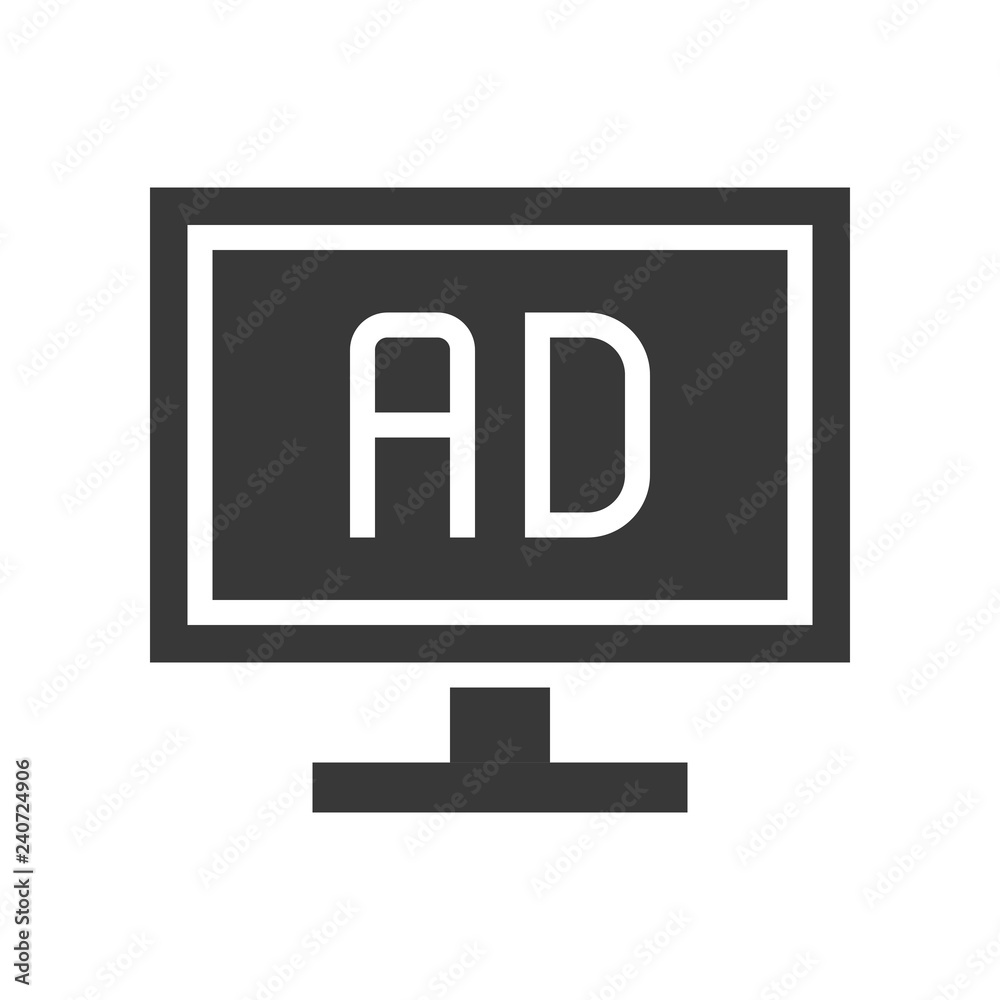 Advertisement vector, Online shopping solid style icon Advertisement vector, Online shopping solid style icon