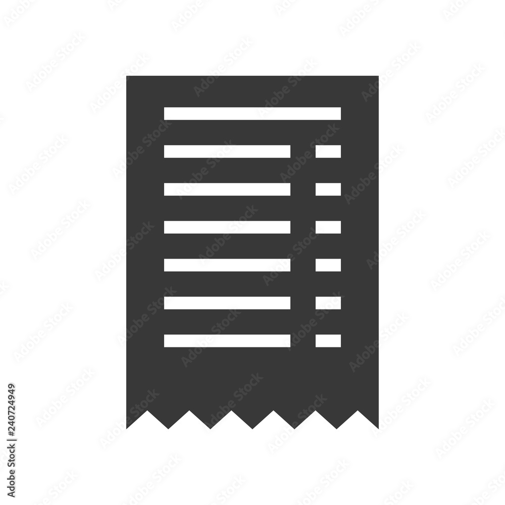 Receipt vector, Online shopping solid style icon Receipt vector, Online shopping solid style icon