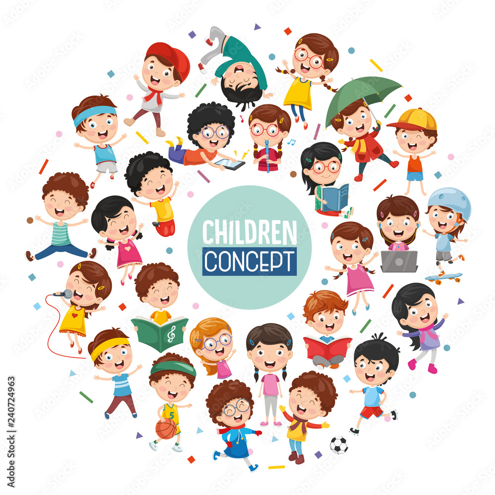 Vector Illustration Of Children Concept Design Vector Illustration Of Children Concept Design