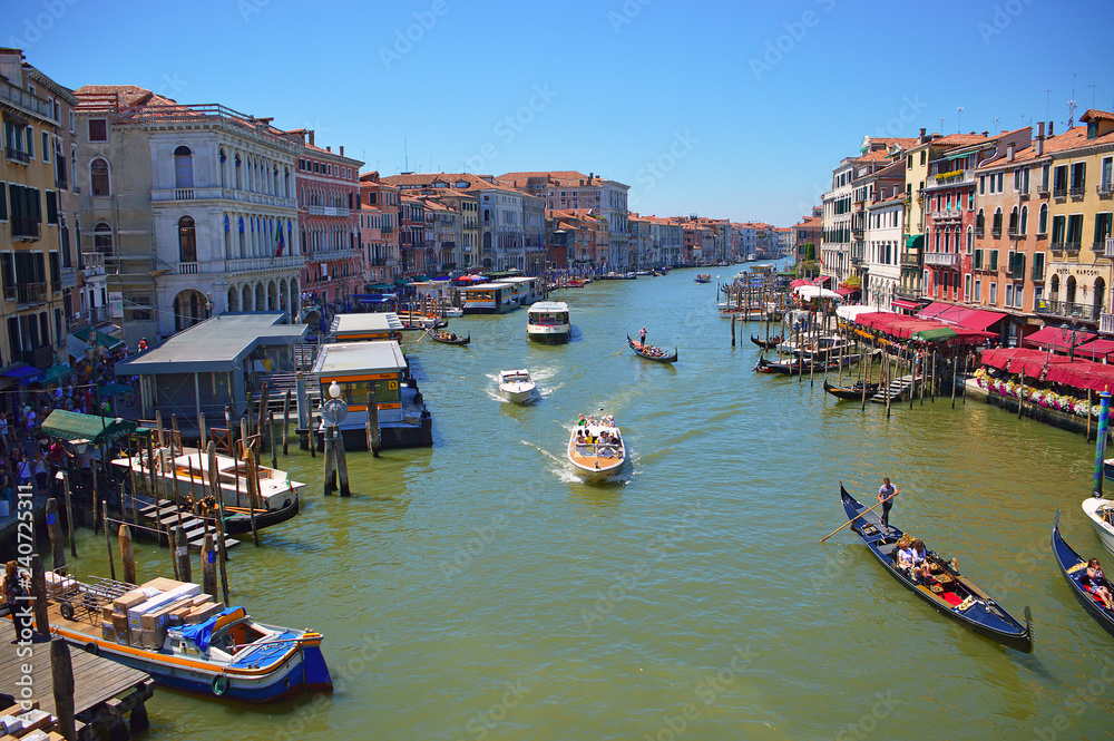 Venetian canal detail in summer