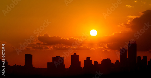 Silhouette City Sunset in Johannesburg South Africa