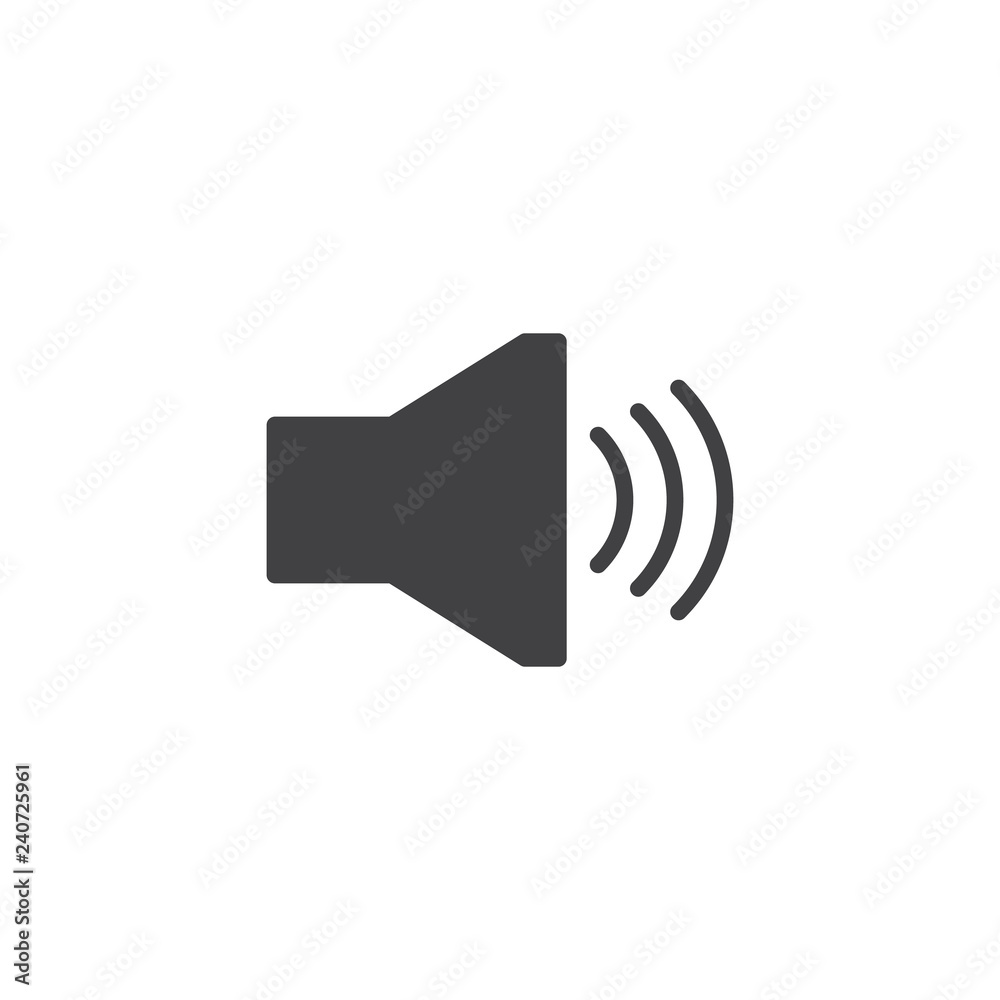 Sound speaker vector icon. filled flat sign for mobile concept and web design. Speaker volume simple solid icon. Symbol, logo illustration. Pixel perfect vector graphics Sound speaker vector icon. filled flat sign for mobile concept and web design. Speaker volume simple solid icon. Symbol, logo illustration. Pixel perfect vector graphics