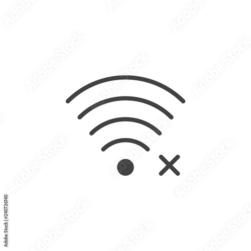 No access to internet vector icon. filled flat sign for mobile concept and web design. No wifi signal simple solid icon. Symbol, logo illustration. Pixel perfect vector graphics