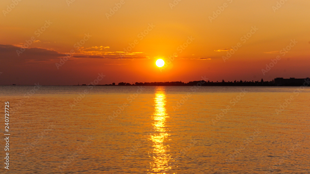 Lever de soleil sur l'ile de Kos en grece