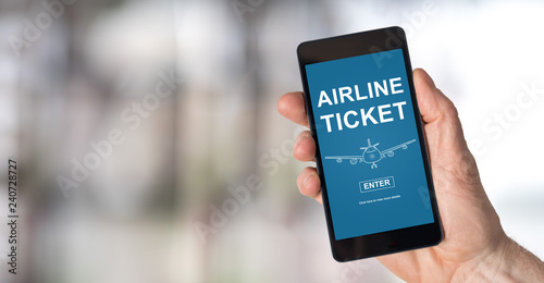 Airline ticket concept on a smartphone
