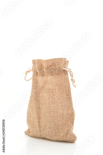 sack fabric bag on white background