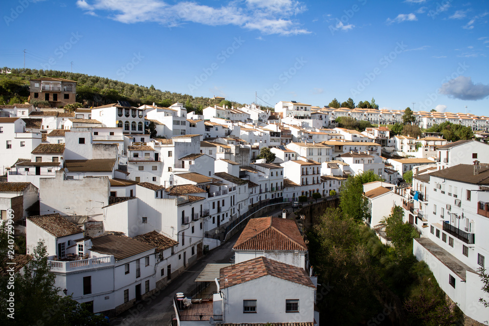 Numerous small houses painted white in the south of Spain.